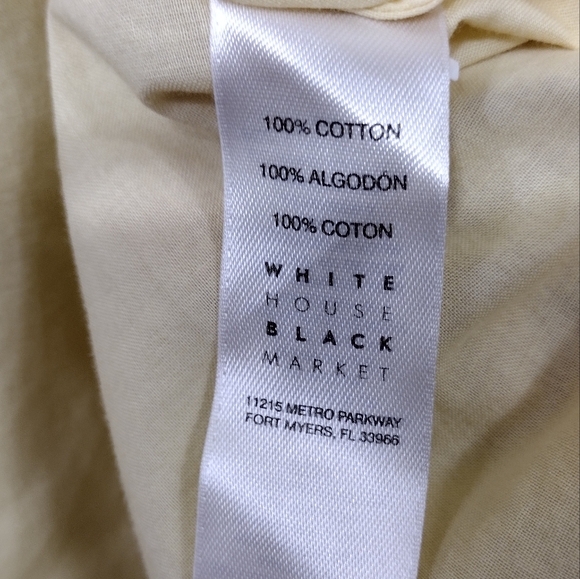 White House Black Market Button Shirt Women's 6 Yellow Office Career Retro 90s - Picture 8 of 8